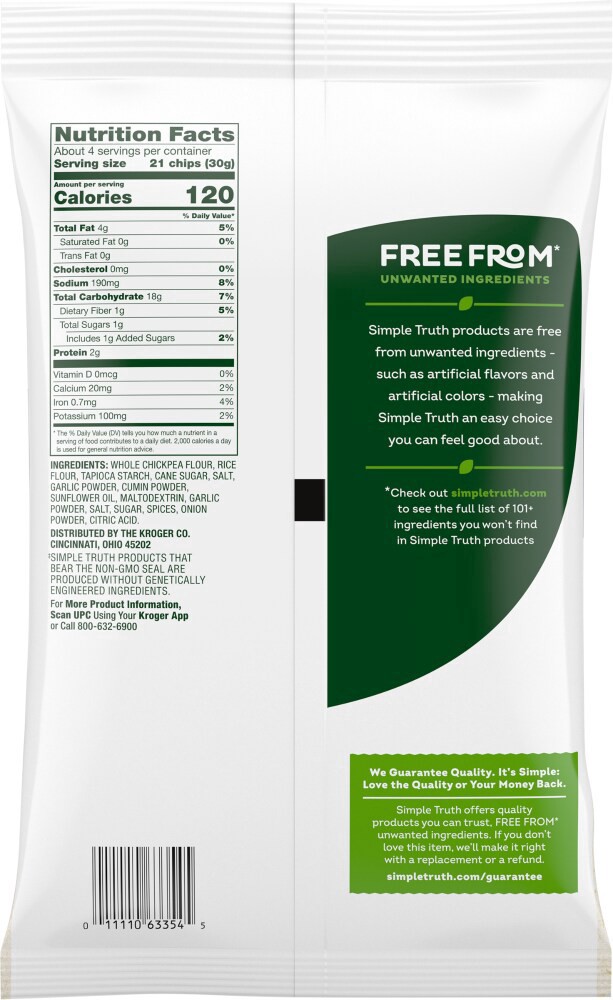 slide 2 of 2, Simple Truth Baked Garlic Chickpea Crisps, 4 oz