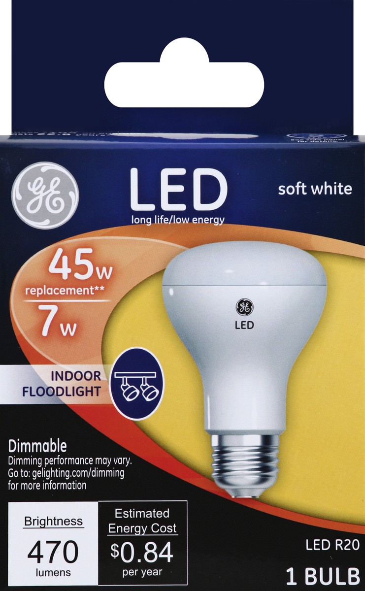 slide 4 of 4, GE LED 45-Watt R20 Short Neck Light Bulb - Soft White, 1 ct