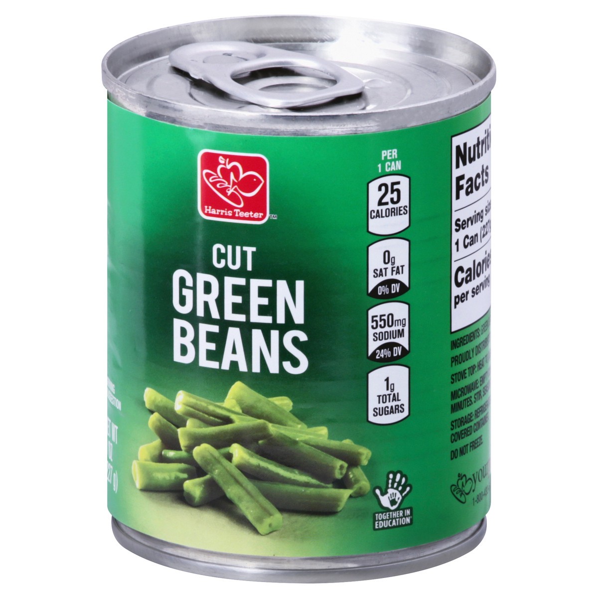 slide 10 of 11, Harris Teeter Cut Green Beans, 8 oz