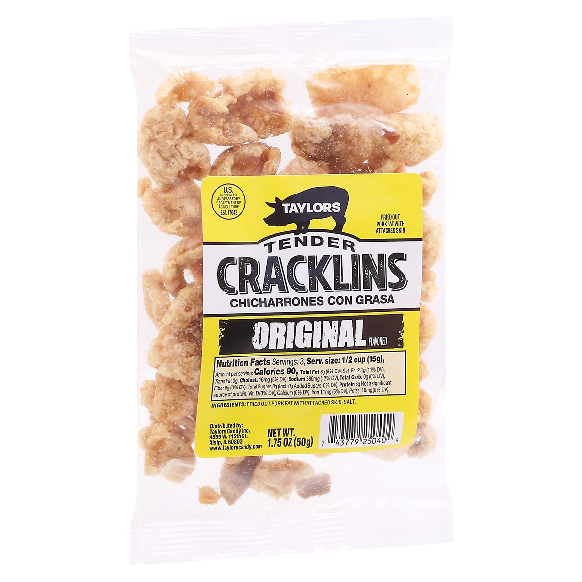 slide 8 of 12, Taylor's Tender Original Flavored Cracklins 1.75 oz, 1.75 oz