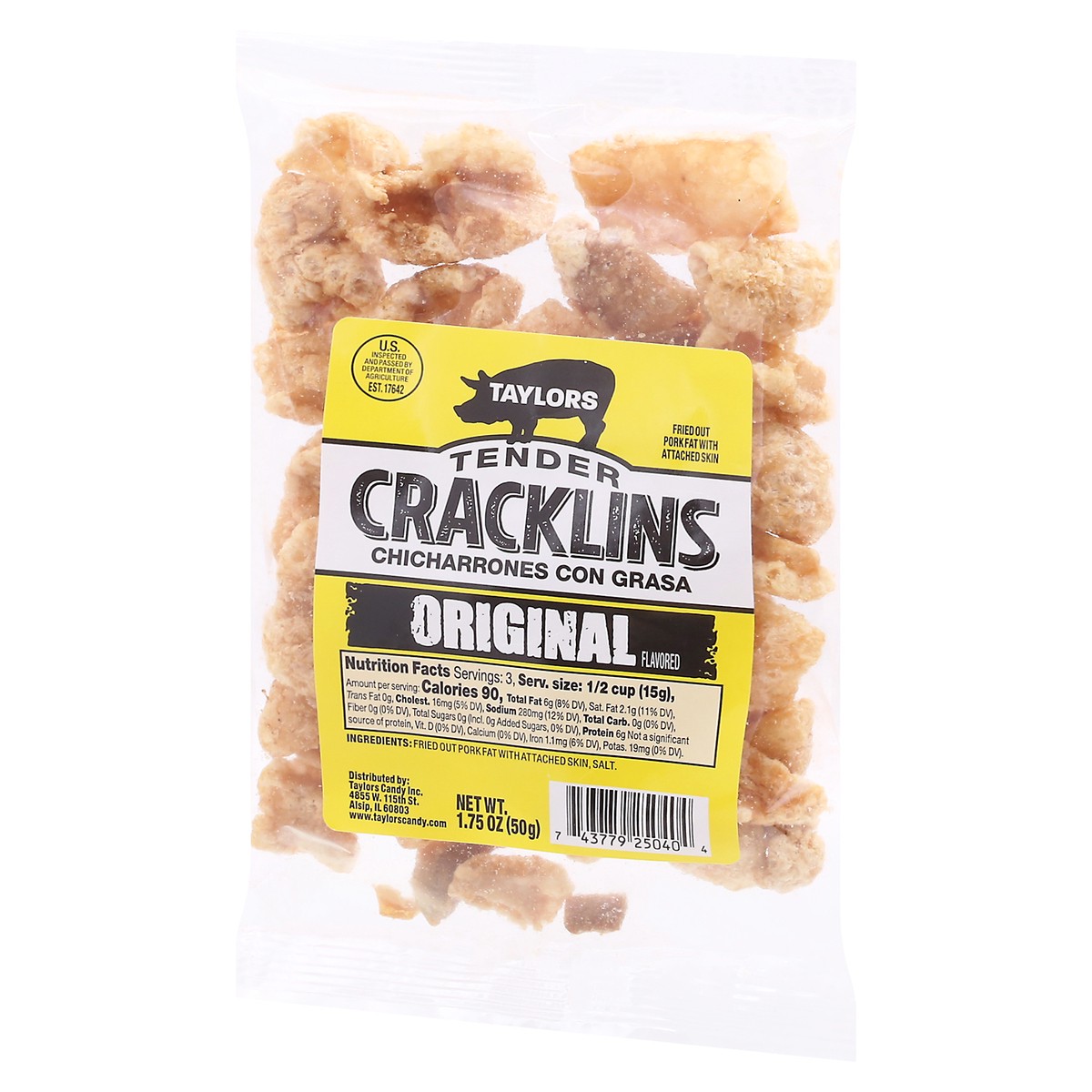 slide 7 of 12, Taylor's Tender Original Flavored Cracklins 1.75 oz, 1.75 oz