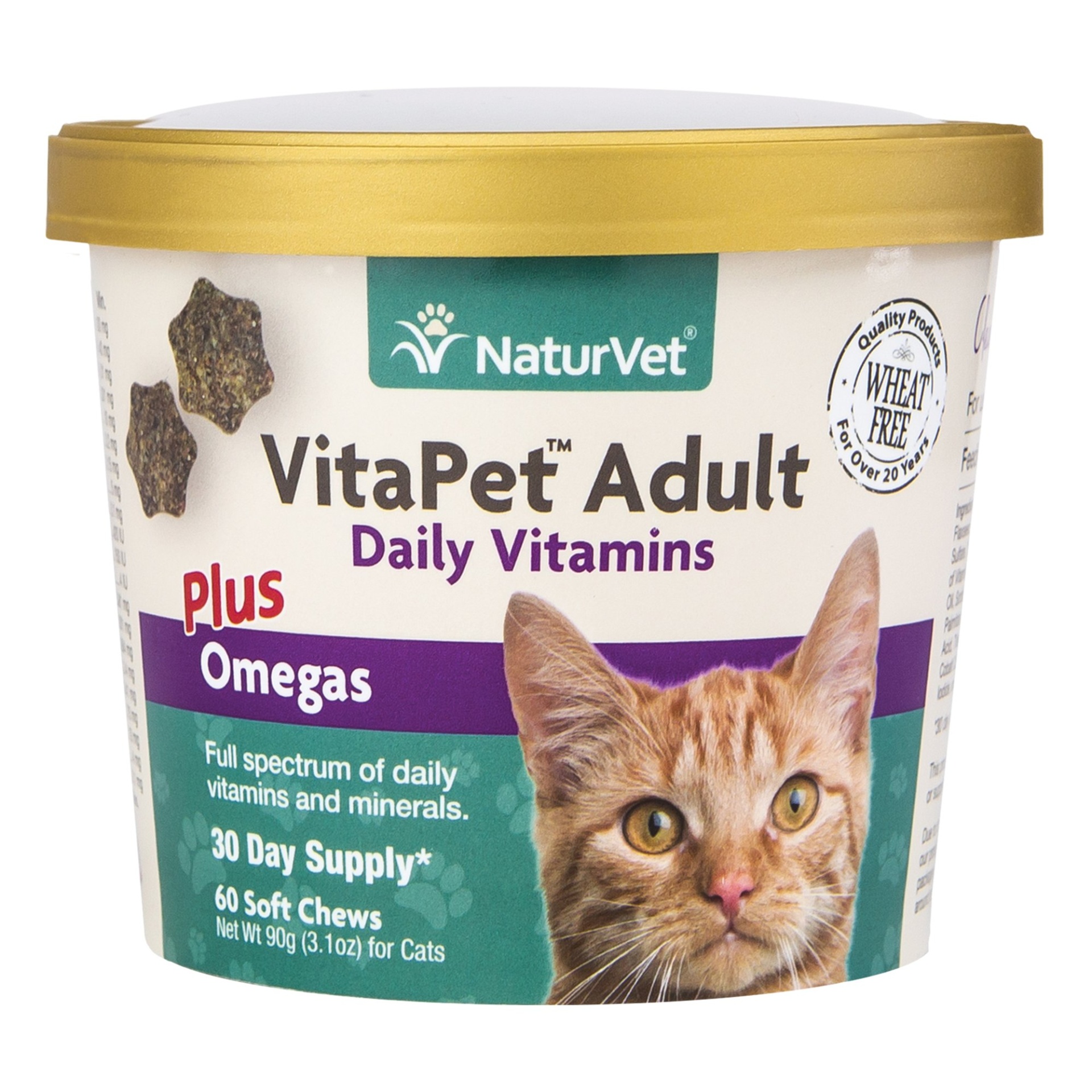 slide 1 of 1, NaturVet VitaPet Adult Cat Daily Vitamins, 3.1 oz