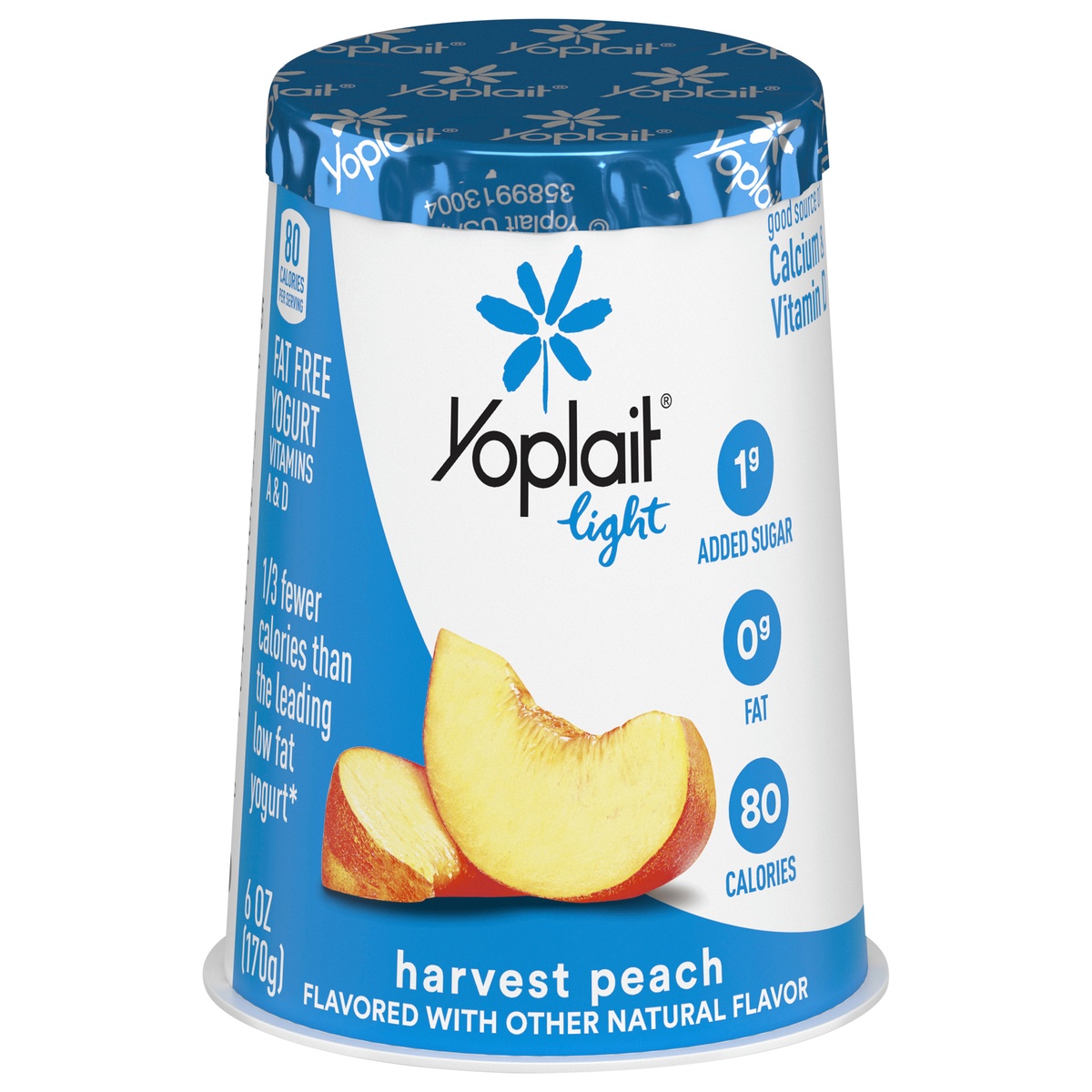 slide 1 of 3, Yoplait Light Harvest Peach Yogurt, 6 oz