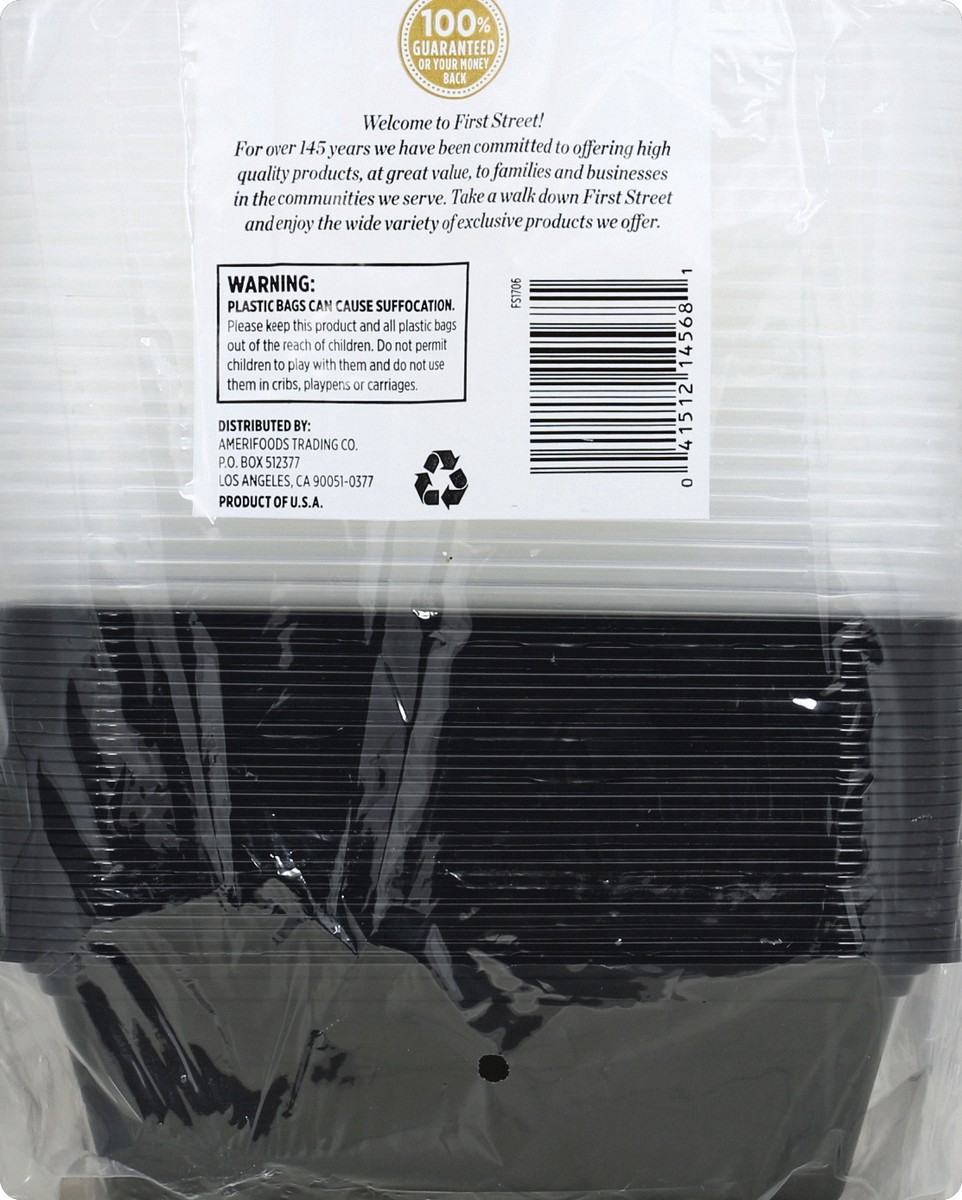 slide 5 of 6, First Street Containers, Rectangular, Heavy Duty Plastic, 24 Ounce - 25 Each, 1 ct