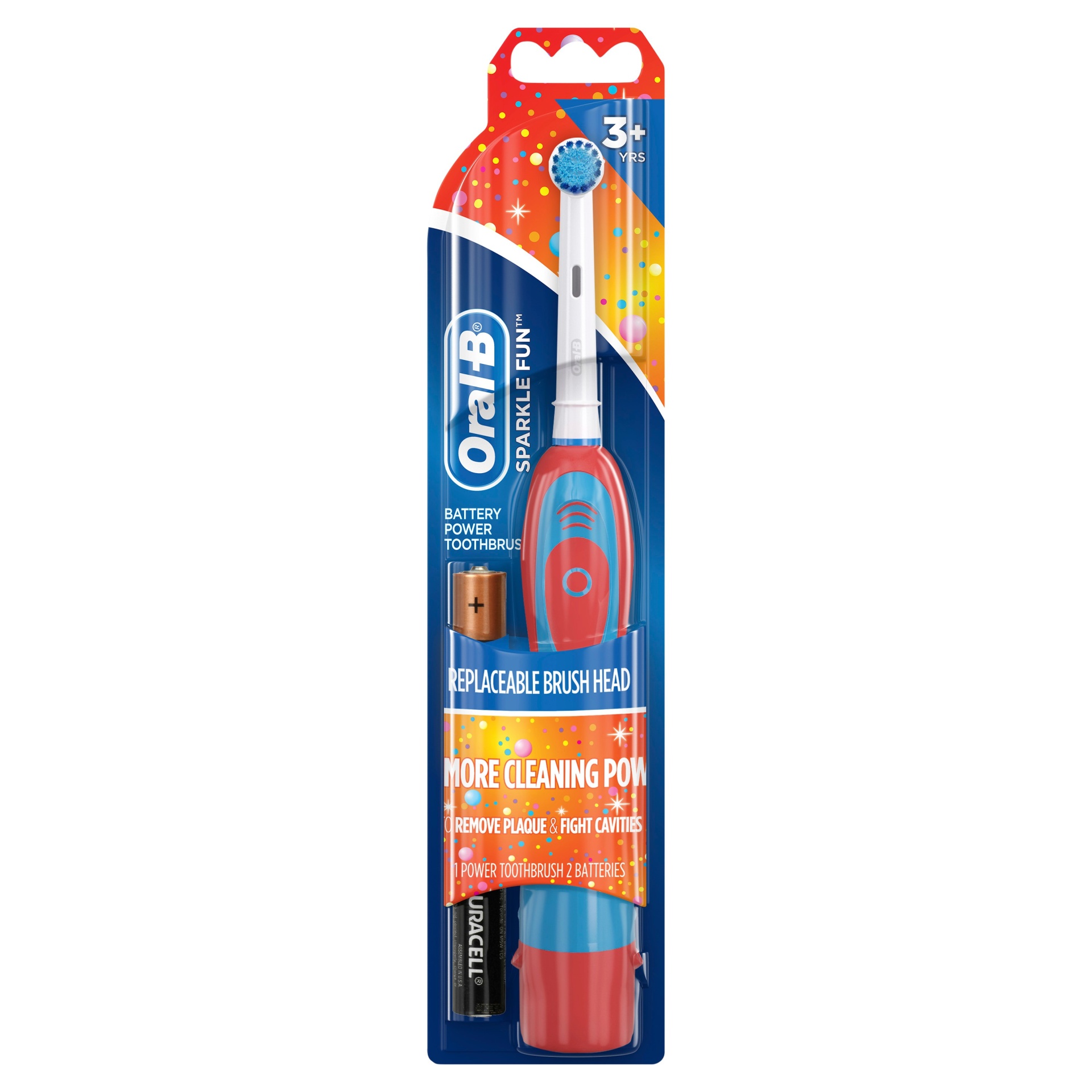 slide 1 of 2, Oral-B Prohealth Sparkle Fun Battery Kids Toothbrush With Replaceable Sensitive Brush Head For Kids 3, 1 ct