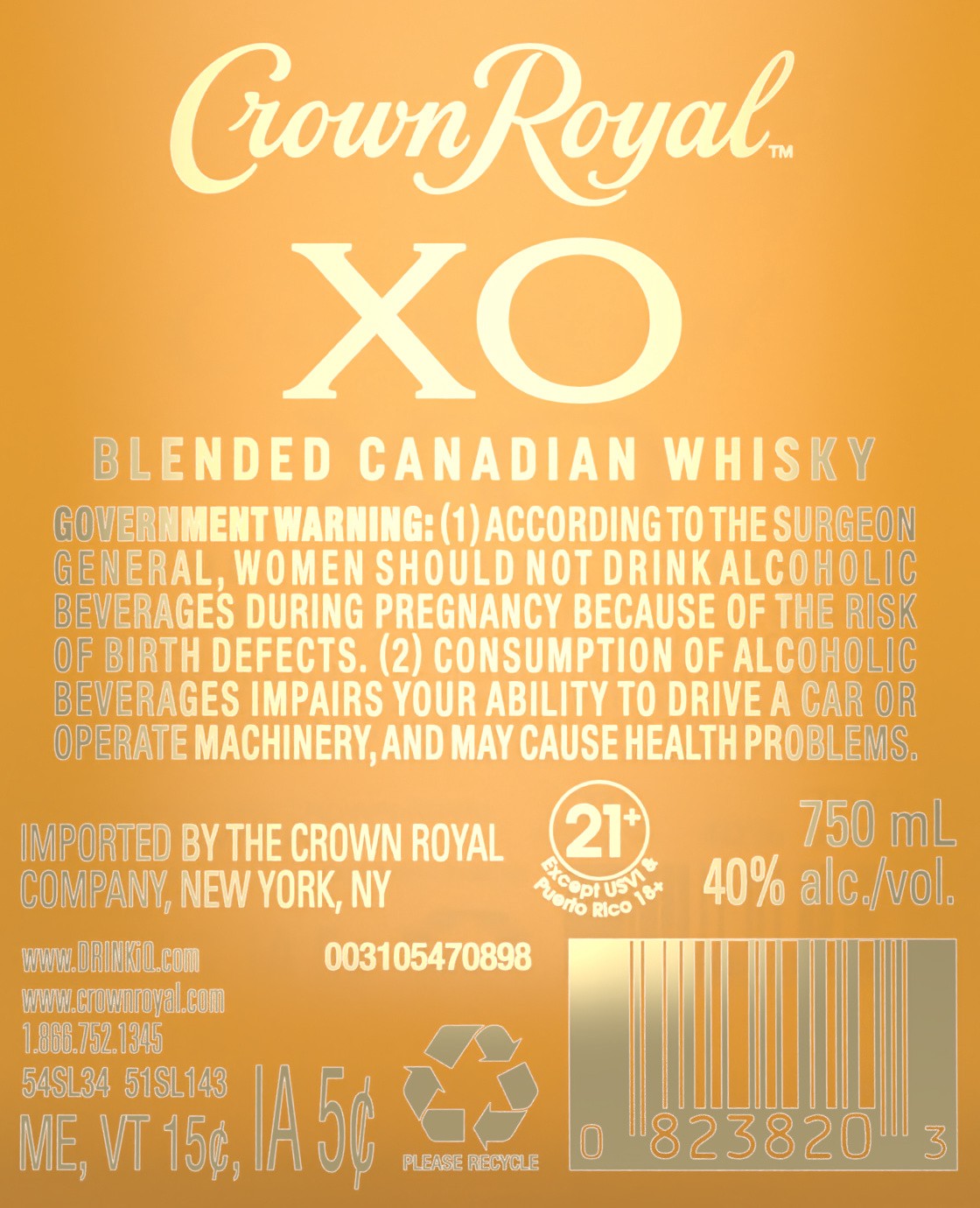 slide 4 of 6, Crown Royal XO Blended Canadian Whisky, 750 ml