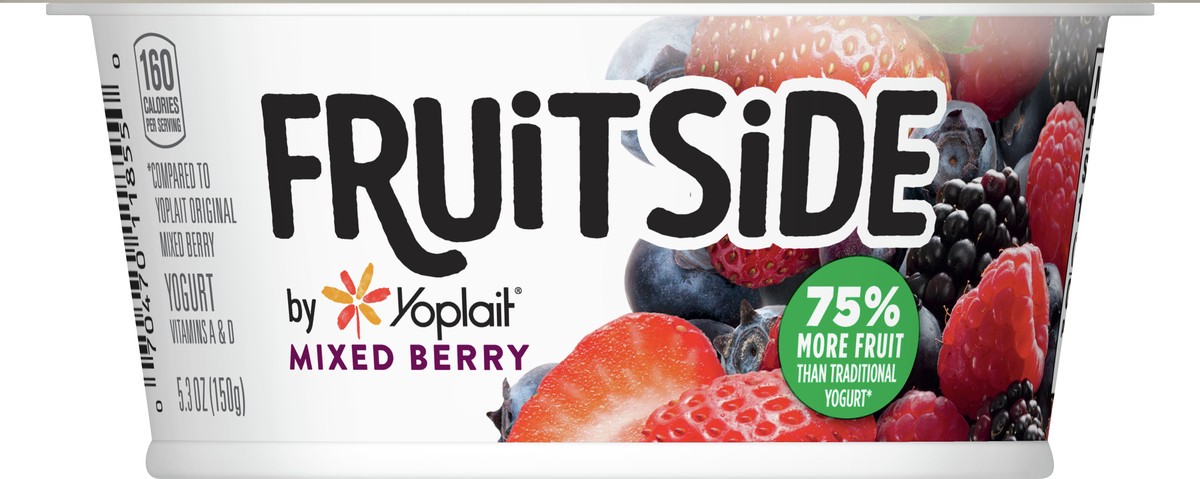 slide 2 of 12, Yoplait FruitSide Mixed Berry Yogurt 5.3 oz, 5.3 oz