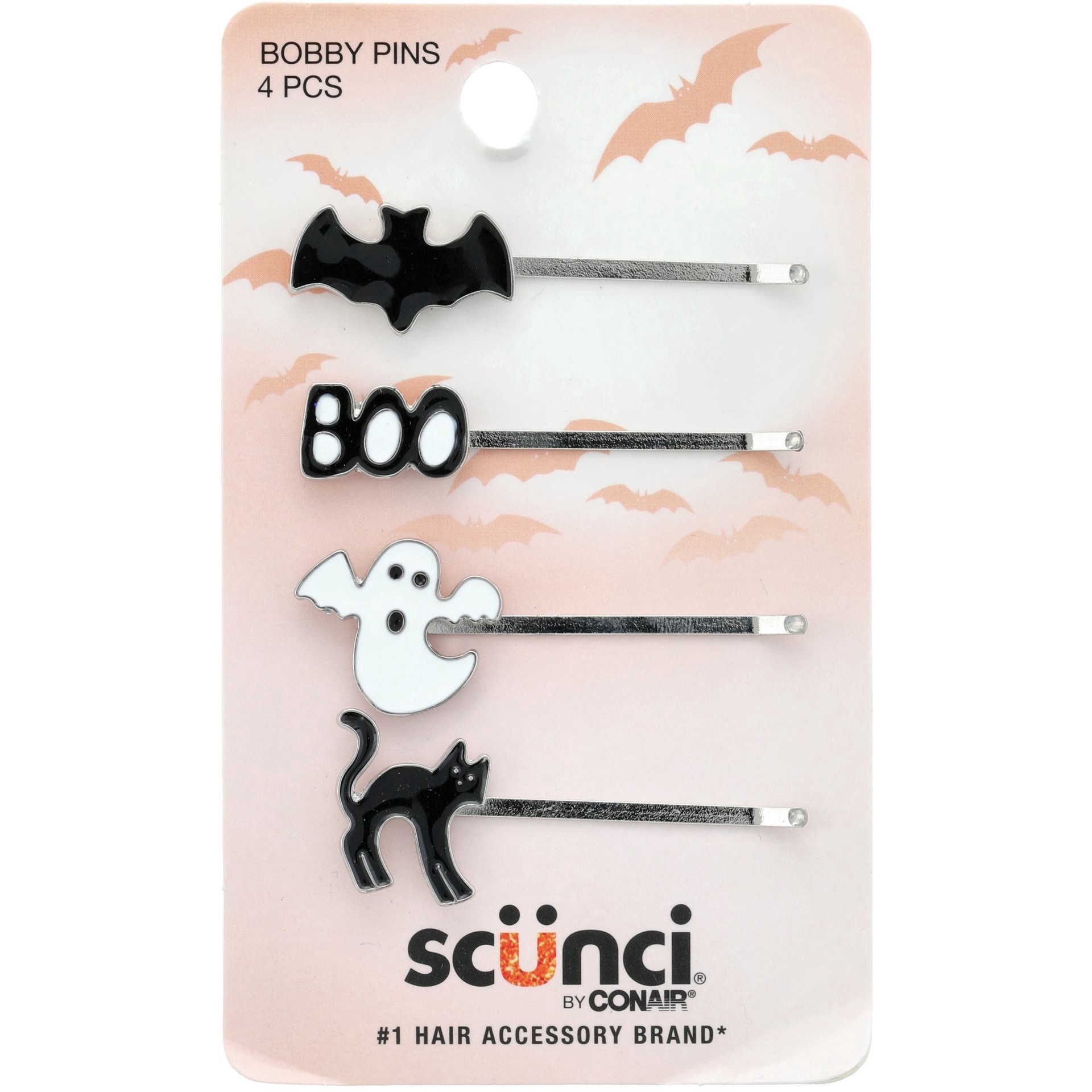 slide 1 of 1, scünci Scunci Halloween Bobby Pins, 4 ct
