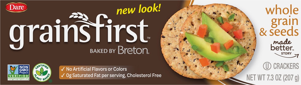 slide 2 of 9, Dare Grains First Whole Grain & Seeds Crackers 7.3 oz, 7.3 oz