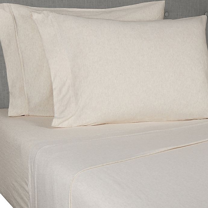 slide 1 of 1, Simply Essential Heathered Jersey Standard/Queen Pillowcases - Oatmeal, 2 ct