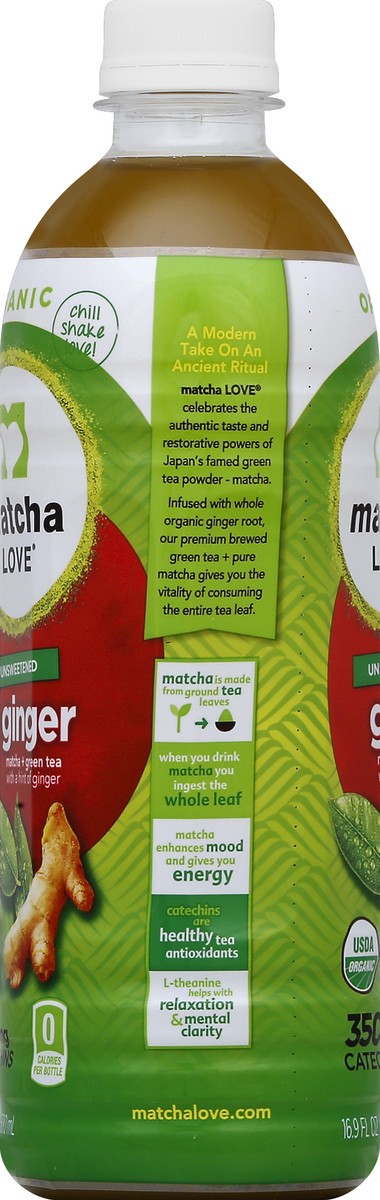 slide 3 of 4, Matcha Love Matcha + Green Tea, Unsweetened, Ginger, 16.9 oz