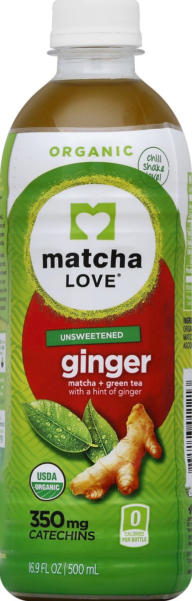 slide 4 of 4, Matcha Love Matcha + Green Tea, Unsweetened, Ginger, 16.9 oz