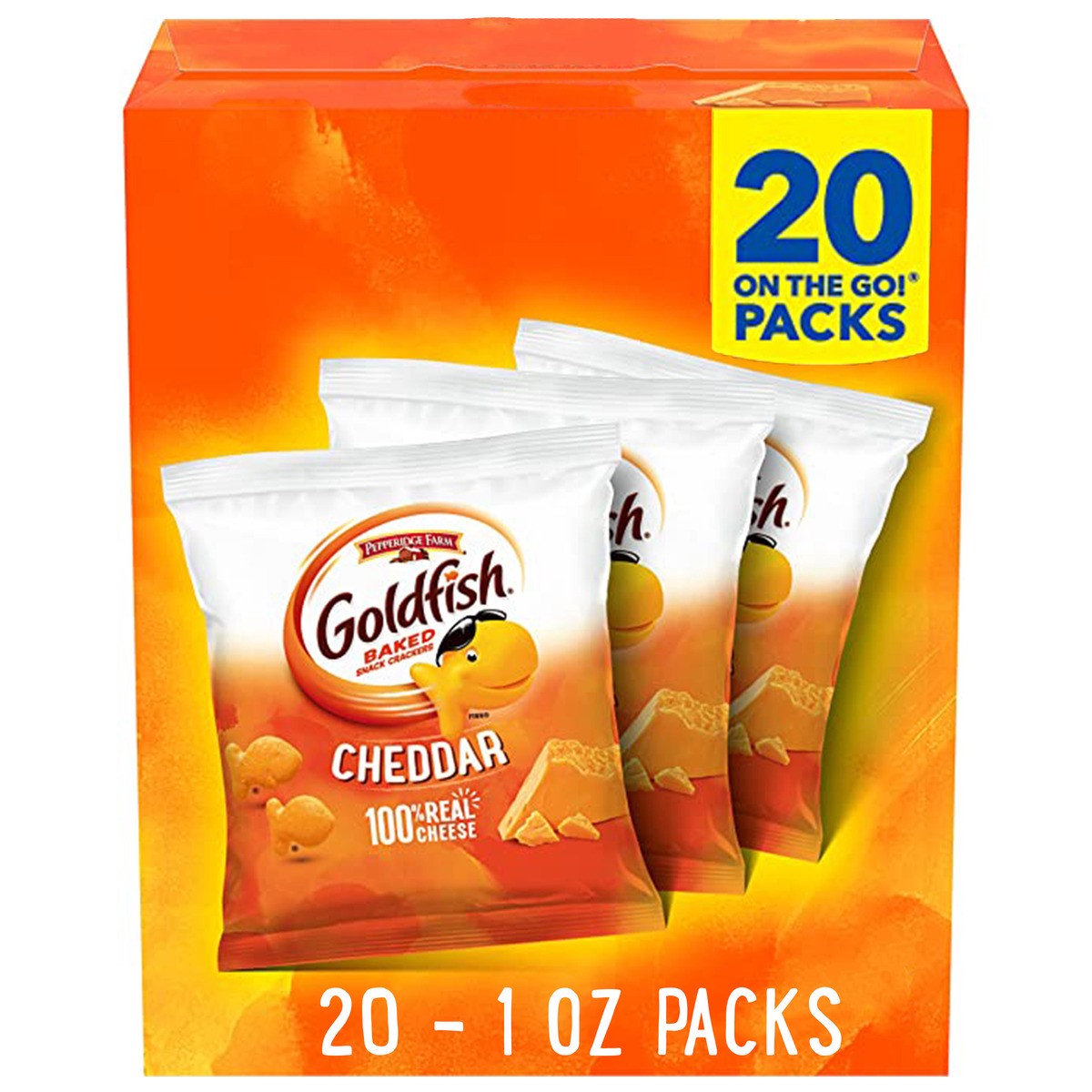 slide 1 of 12, Goldfish Cheddar Cheese Crackers, 20.000 oz
