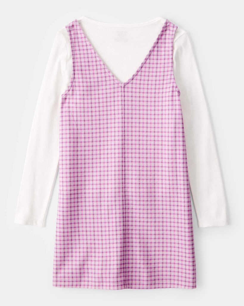 slide 3 of 5, Carter's Carters Kid 2-Piece Long-Sleeve Tee & Plaid Dress Set - White/Pink White/Pink 12, 2 pc
