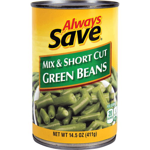 slide 1 of 1, Always Save Mix & Short Cut Green Beans, 14.5 oz