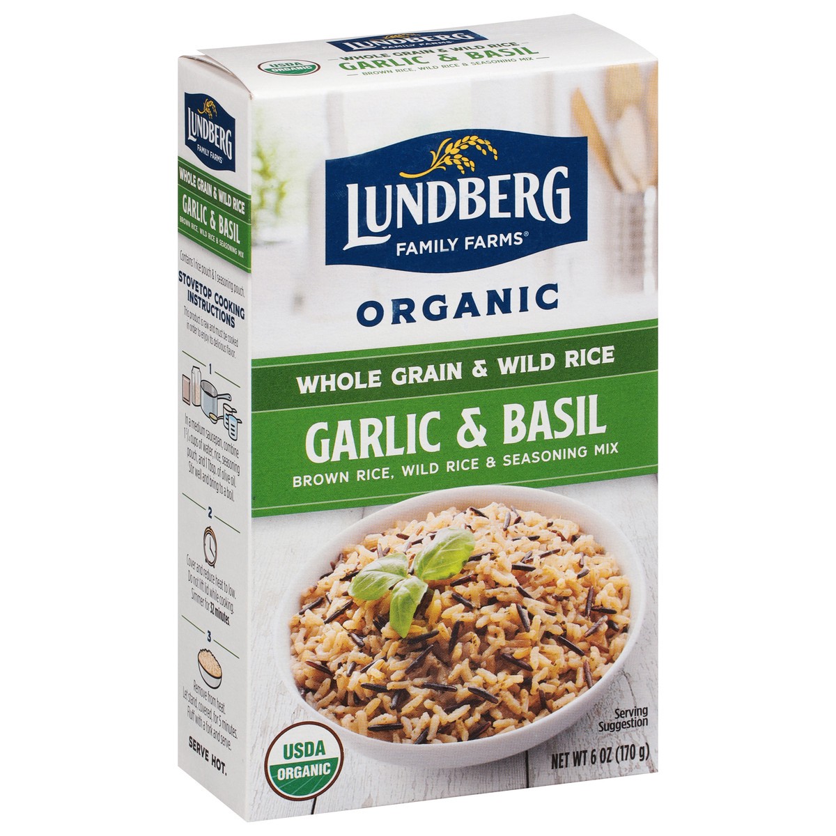 slide 6 of 9, Lundberg Family Farms Organic Garlic & Basil Whole Grain & Wild Rice 6 oz, 6 oz