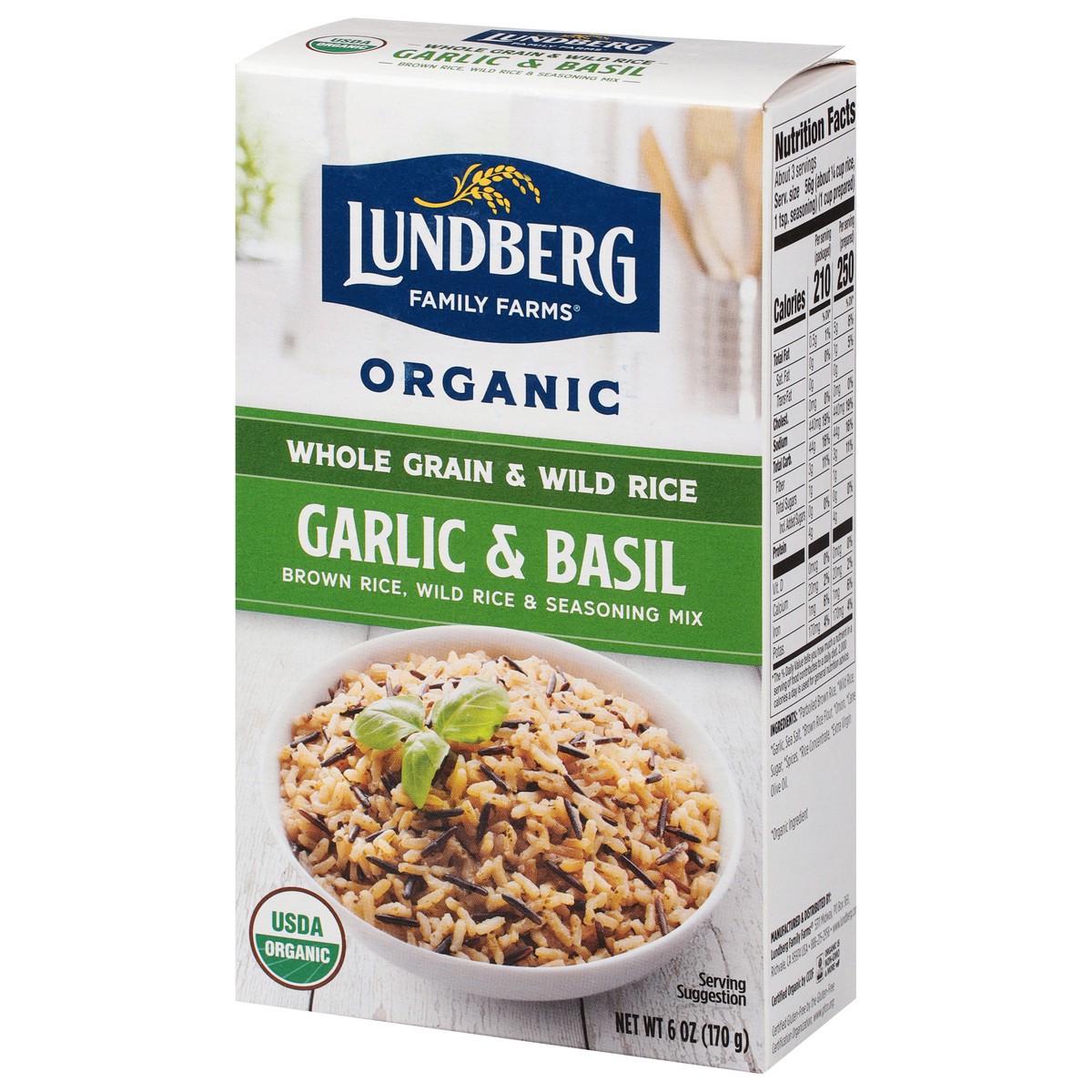 slide 7 of 9, Lundberg Family Farms Organic Garlic & Basil Whole Grain & Wild Rice 6 oz, 6 oz