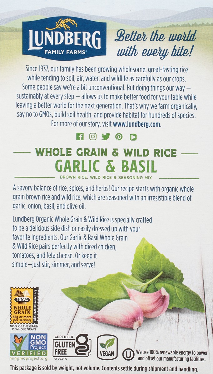 slide 2 of 9, Lundberg Family Farms Organic Garlic & Basil Whole Grain & Wild Rice 6 oz, 6 oz