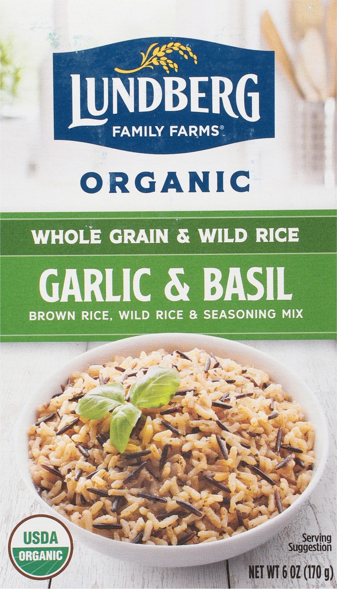 slide 8 of 9, Lundberg Family Farms Organic Garlic & Basil Whole Grain & Wild Rice 6 oz, 6 oz