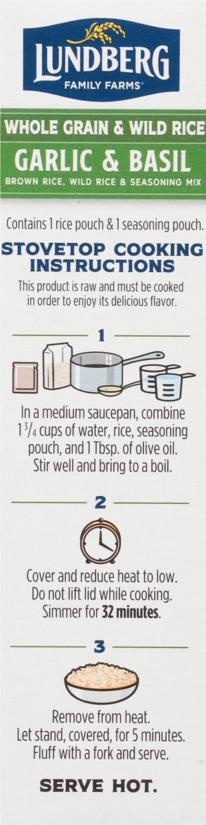 slide 3 of 9, Lundberg Family Farms Organic Garlic & Basil Whole Grain & Wild Rice 6 oz, 6 oz