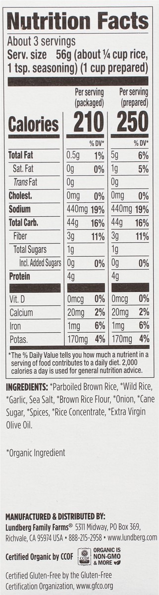 slide 5 of 9, Lundberg Family Farms Organic Garlic & Basil Whole Grain & Wild Rice 6 oz, 6 oz