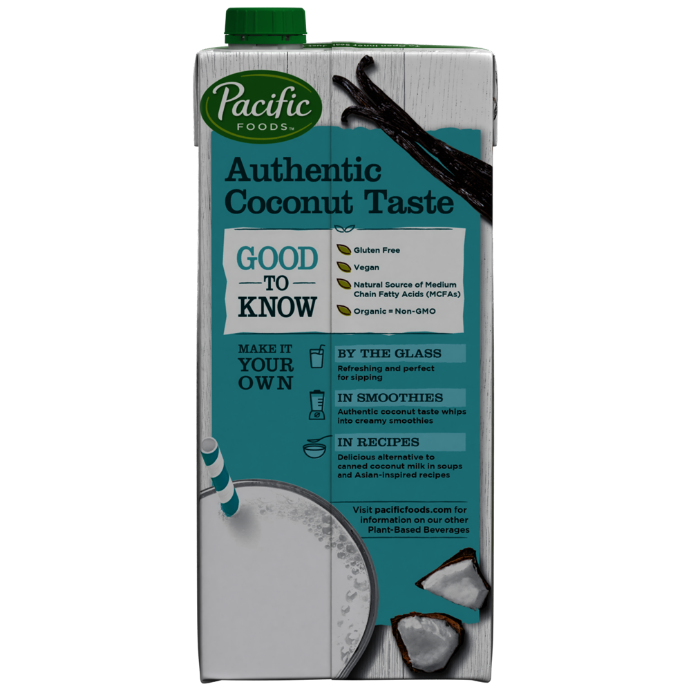 slide 3 of 5, Pacific Foods Organic Unsweetened Vanilla Coconut Milk, Plant Based Milk, 32 oz Carton, 32 oz