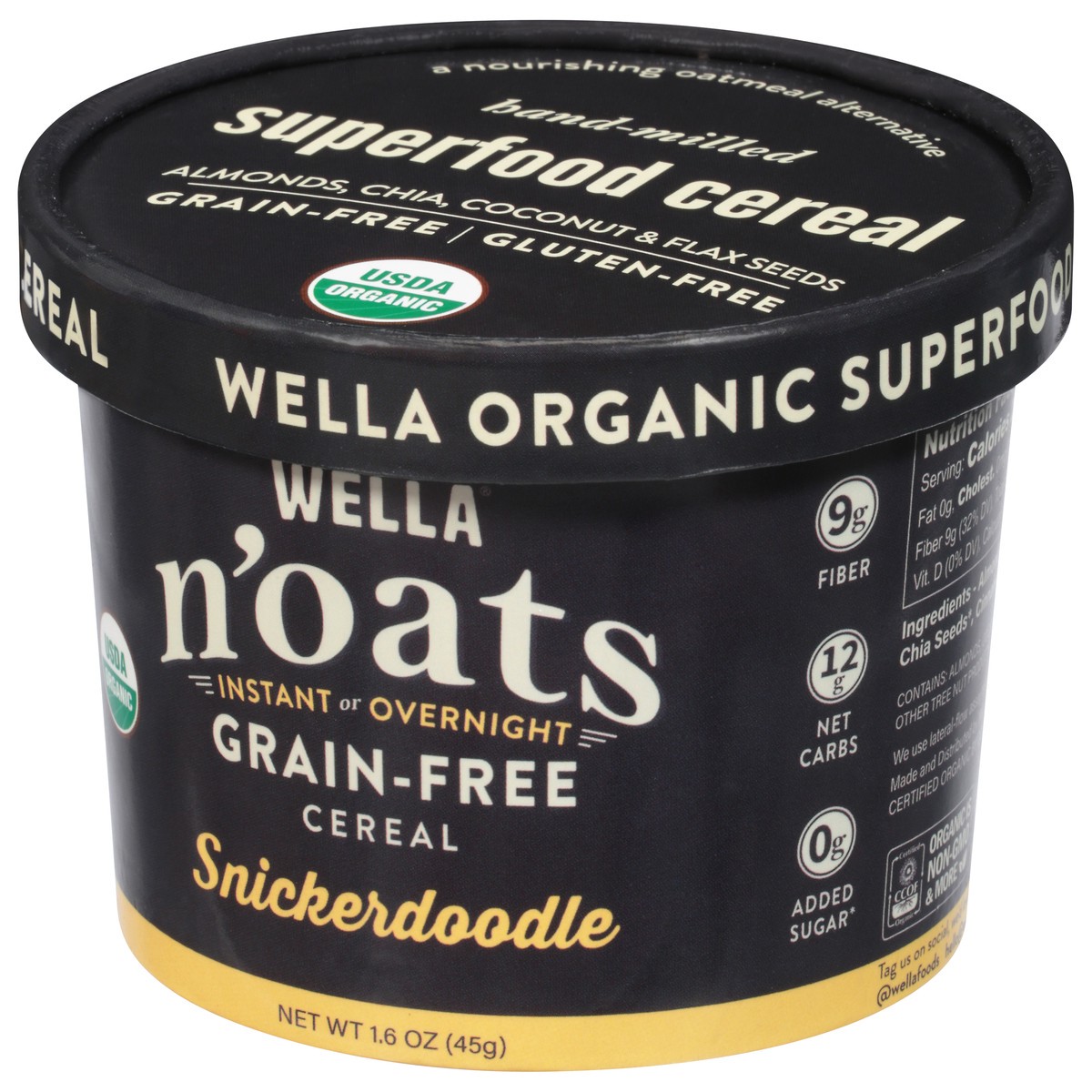 slide 3 of 9, Wella Bar N'oats Instant Snickerdoodle Grain Free Cereal Cup, 1 ct