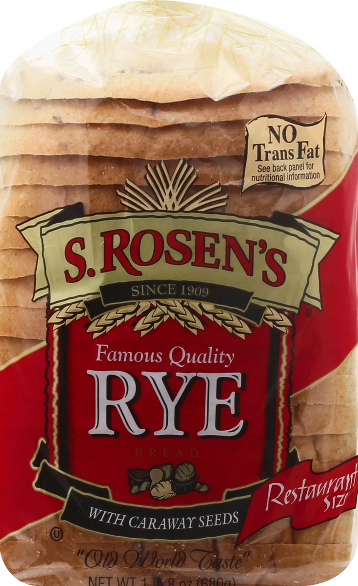 slide 5 of 9, S. Rosen's Restaurant Size Rye Bread with Caraway Seeds 24 oz, 24 oz