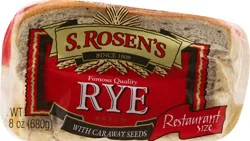 S. Rosen's Restaurant Size Rye Bread with Caraway Seeds 24 oz