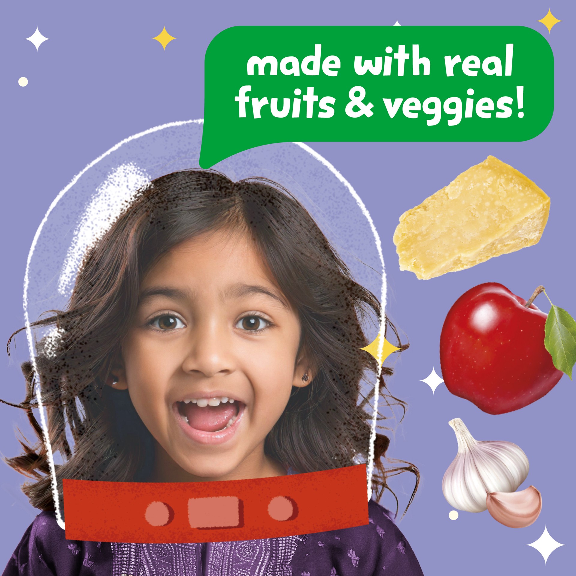 slide 7 of 7, Get'ems! from Gerber Parmesan Space Crackers, Kids Snack Made with Real Veggies & Fruits, Iron & Vitamin E, 5 oz