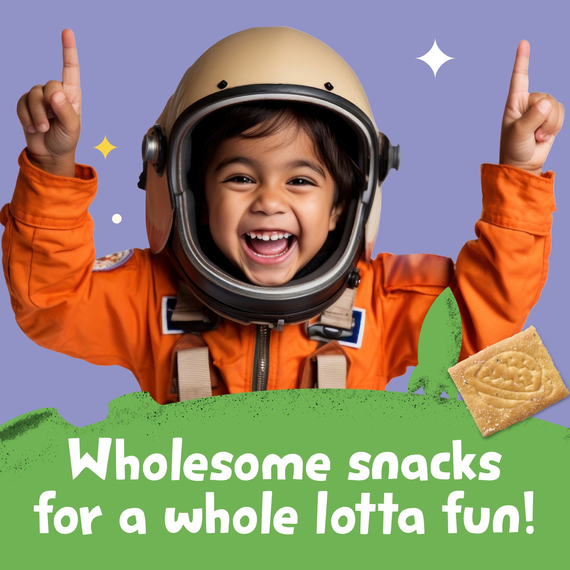 slide 3 of 7, Get'ems! from Gerber Parmesan Space Crackers, Kids Snack Made with Real Veggies & Fruits, Iron & Vitamin E, 5 oz