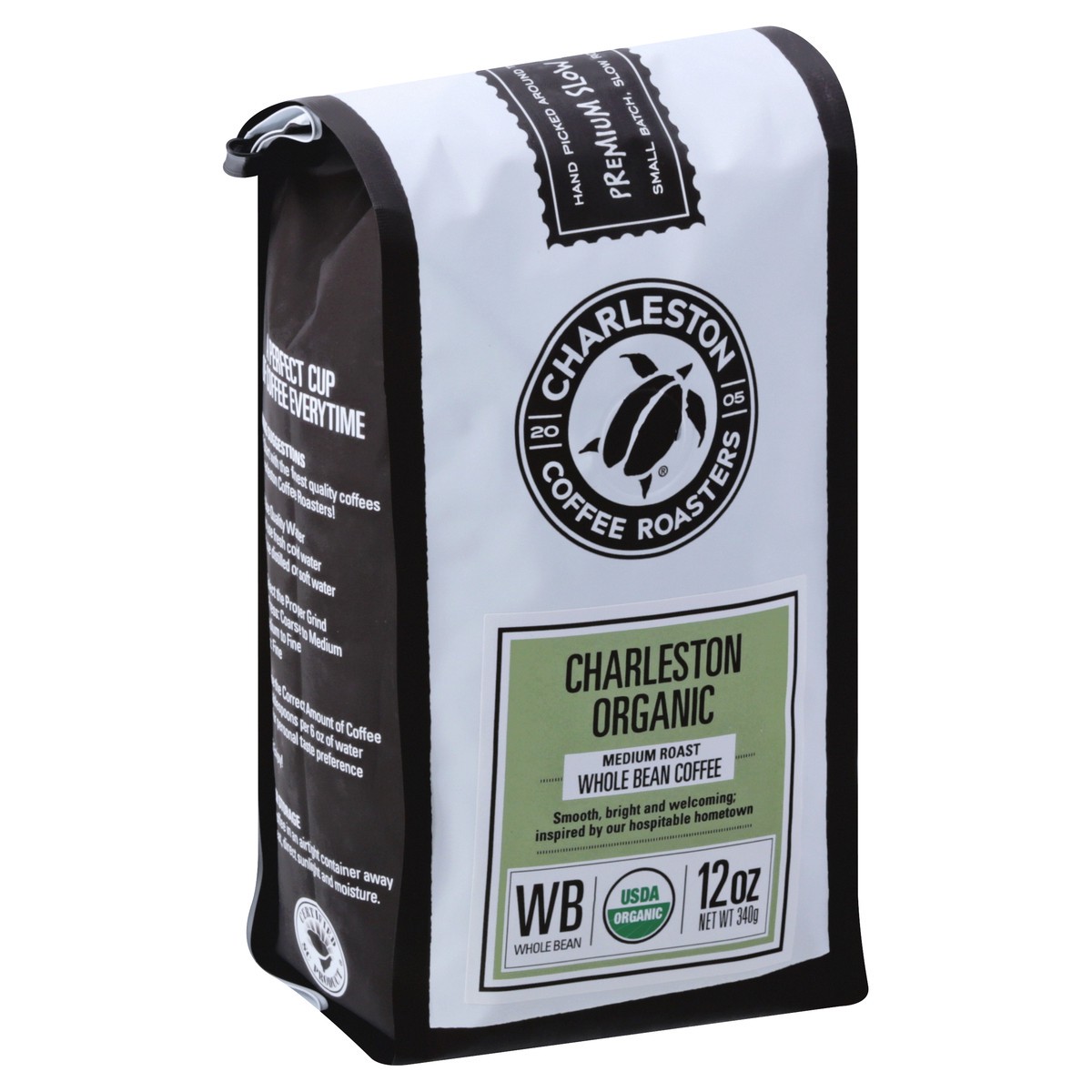 slide 9 of 9, Charleston Coffee Roasters Organic Medium Roast Whole Bean Charleston Coffee 12 oz, 12 oz
