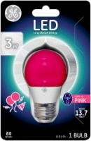 slide 1 of 1, GE LED 3-Watt A15 Bulb - Pink, 1 ct