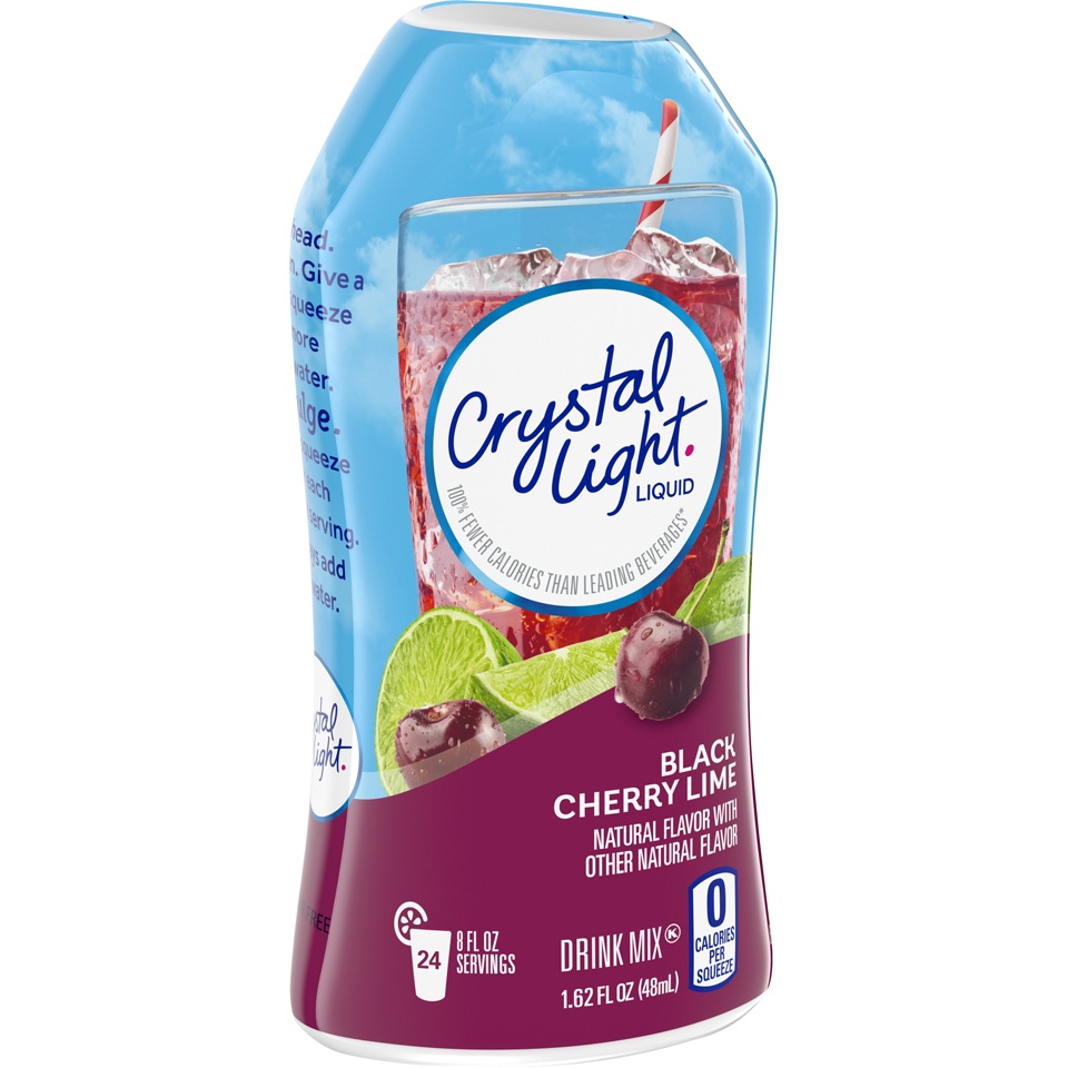 slide 3 of 8, Crystal Light Sugar Free Calorie Free Black Cherry Lime Liquid Drink Mix, Caffeine Free Bottle, 1.62 oz