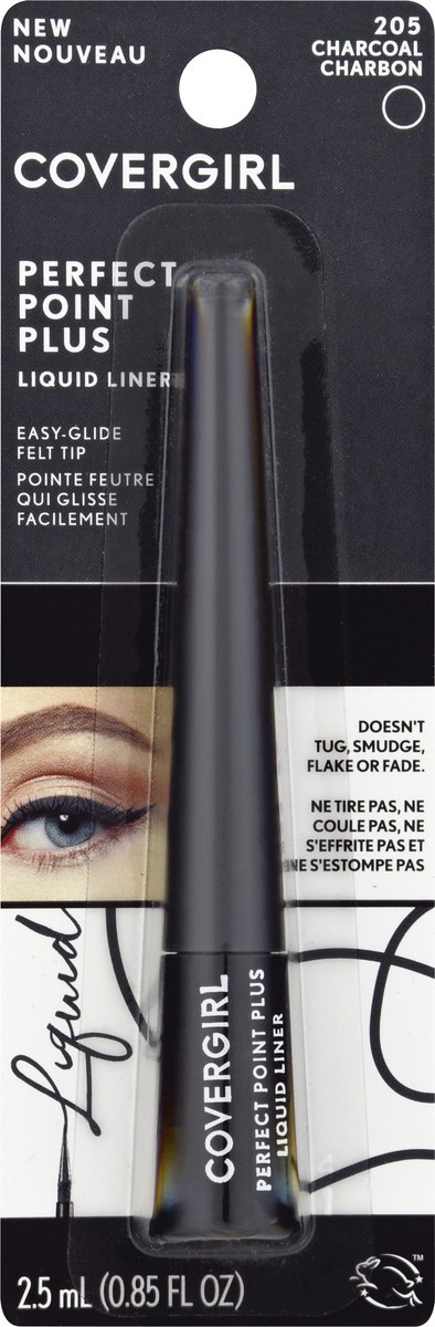 slide 10 of 11, COTY COVERGIRL CG PERFECT POINT PLUS EYELNR PNCL Liquid Charcoal 205 2.5 ML / 0.08 FL OZ, 2.5 ml