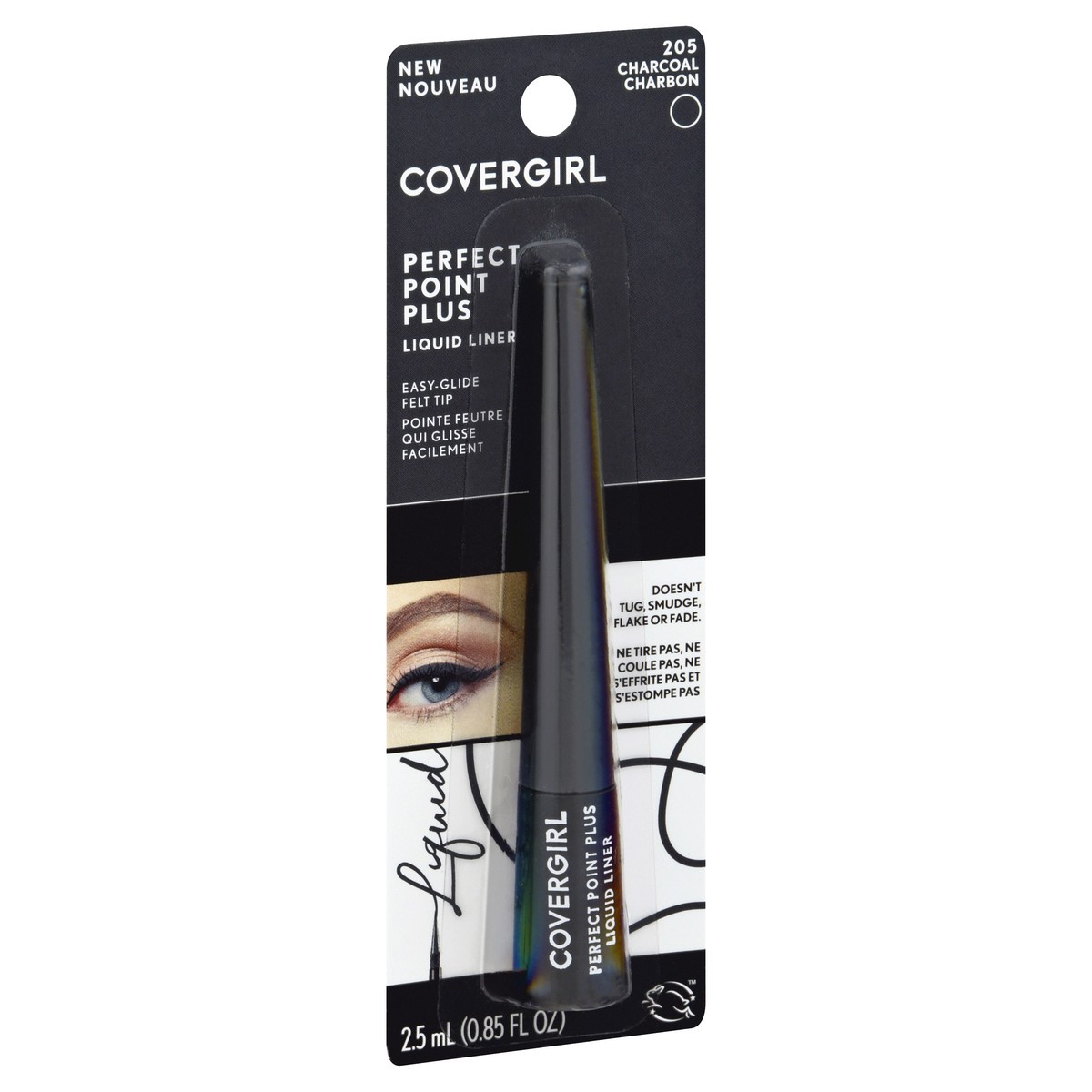 slide 9 of 11, COTY COVERGIRL CG PERFECT POINT PLUS EYELNR PNCL Liquid Charcoal 205 2.5 ML / 0.08 FL OZ, 2.5 ml