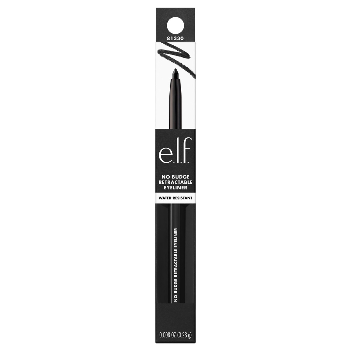 slide 1 of 9, e.l.f. No Budge Retractable Eyeliner, Black, 1 ct