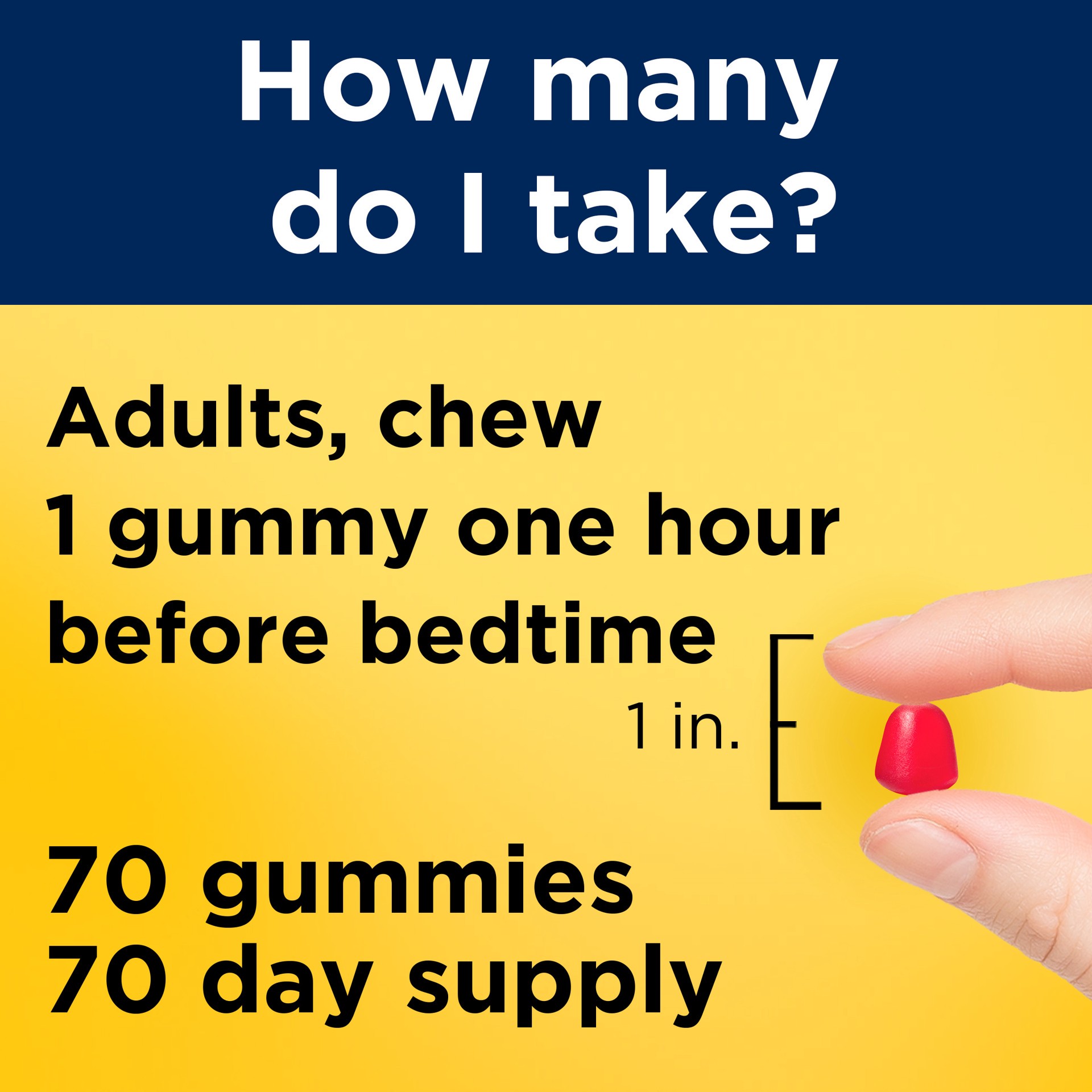 slide 6 of 7, Nature Made Melatonin 5mg Extra Strength Gummies, 100% Drug Free Sleep Aid for Adults, 70 Melatonin Gummies, 70 Day Supply, 70 ct