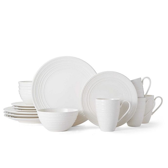 slide 1 of 1, Mikasa Vella Dinnerware Set - White, 16 ct