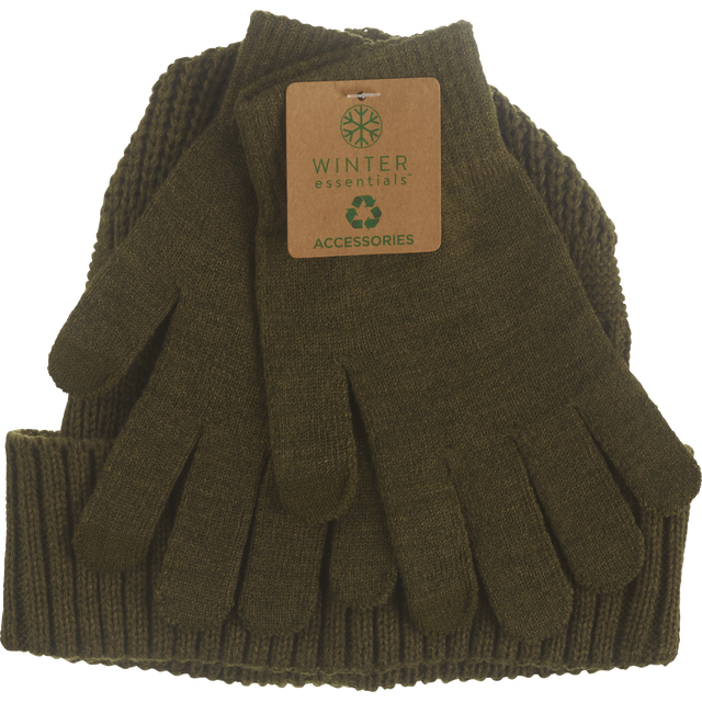 slide 1 of 1, Fall Fest Men's Cuffed Hat & Glove Set, Assorted, 1 ct