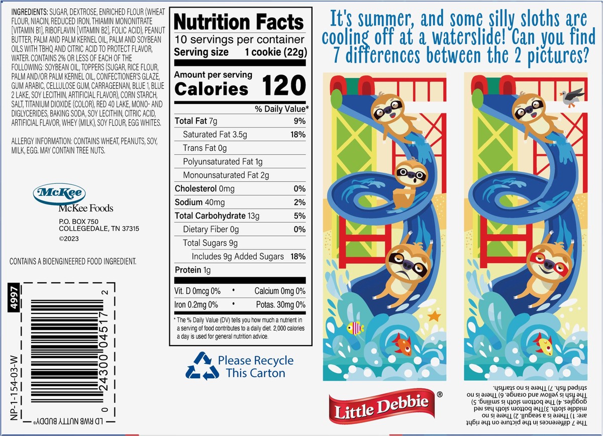 slide 8 of 12, Little Debbie Snack Cakes, Little Debbie Family Pack Red, White and Blue NUTTY BUDDY  wafers, 10 ct