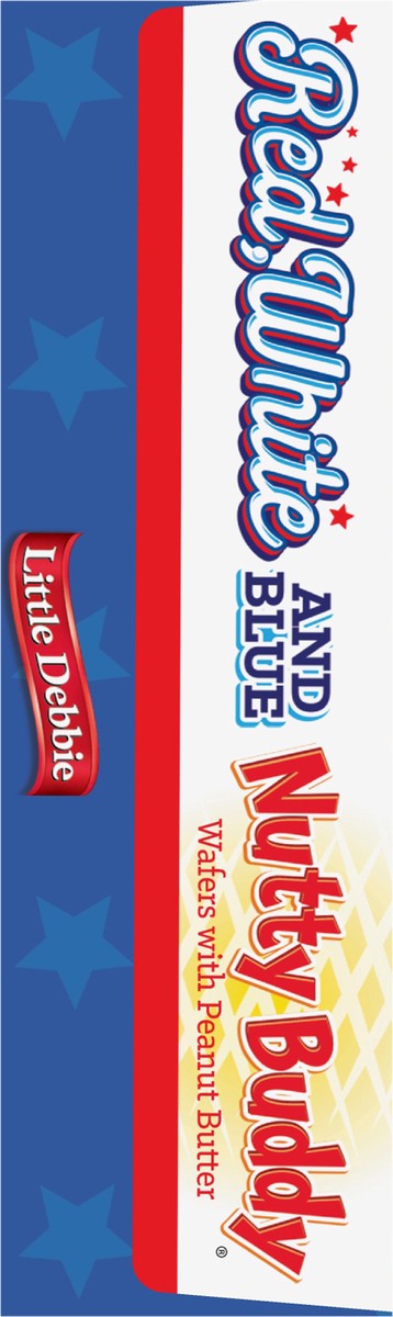 slide 2 of 12, Little Debbie Snack Cakes, Little Debbie Family Pack Red, White and Blue NUTTY BUDDY  wafers, 10 ct