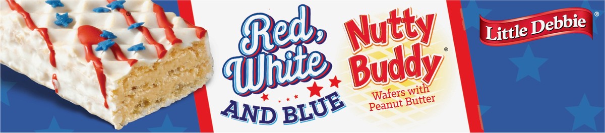 slide 7 of 12, Little Debbie Snack Cakes, Little Debbie Family Pack Red, White and Blue NUTTY BUDDY  wafers, 10 ct