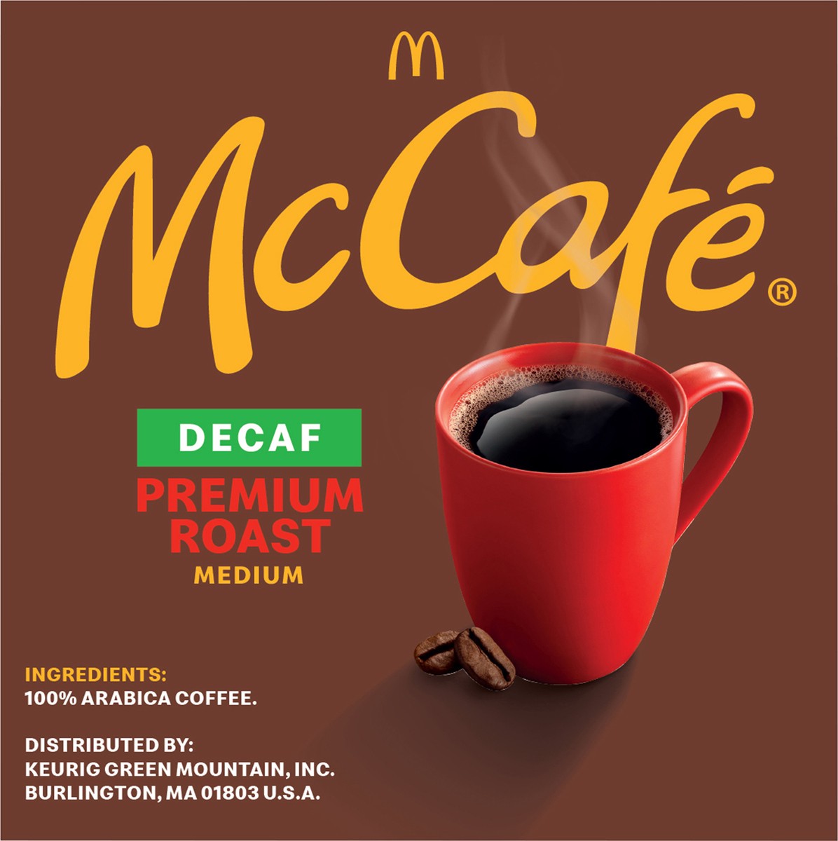 slide 3 of 9, McCafé Premium Roast Decaf Coffee, Single Serve Keurig K-Cup Pods, Decaffeinated- 10 ct, 10 ct