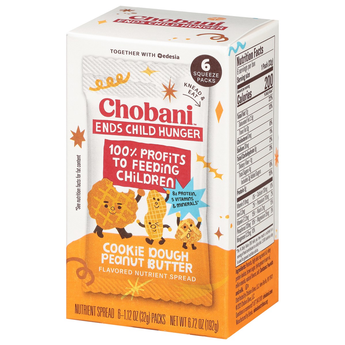 slide 4 of 13, Chobani Cookie Dough Peanut Butter Flavored Nutrient Spread 6-1.12 oz Packs, 6 ct