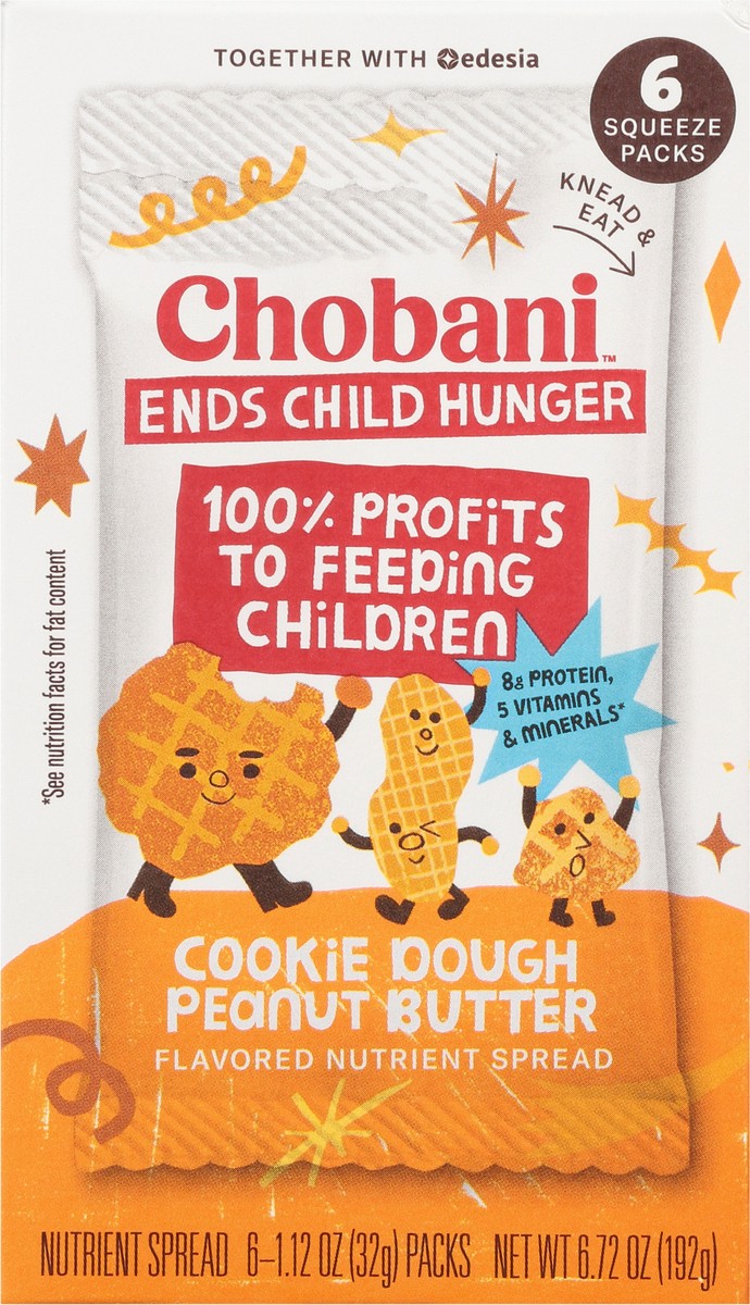 slide 6 of 13, Chobani Cookie Dough Peanut Butter Flavored Nutrient Spread 6-1.12 oz Packs, 6 ct