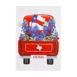 Evergreen Red Truck Suede Garden Flag