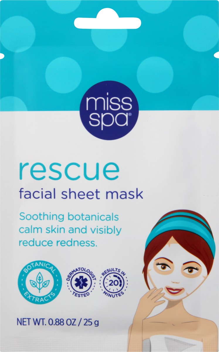 slide 6 of 7, Miss Spa Rescue Facial Sheet Mask, 1 ct