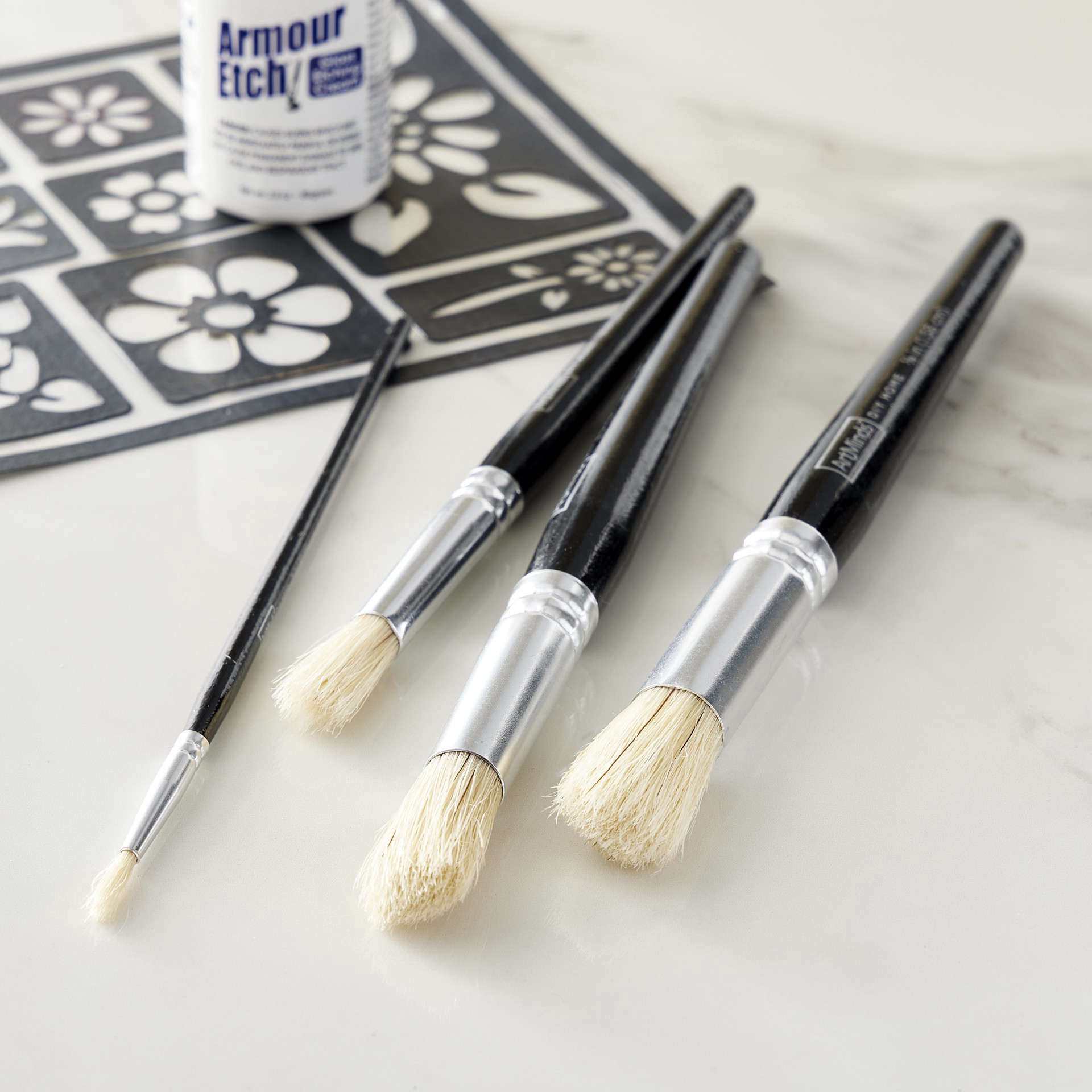 slide 2 of 4, Stencil Brush Set By Artminds Diy Home, 1/8 in