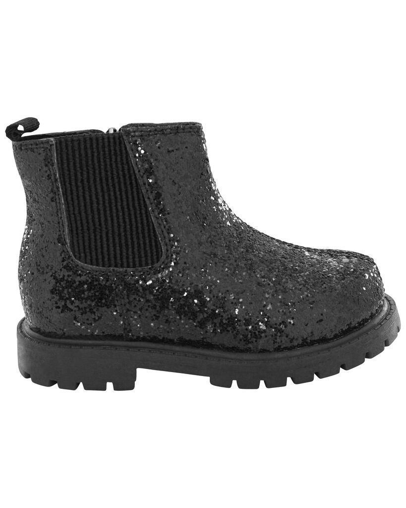slide 2 of 6, Carter's Toddler Glitter Chelsea Boots Black 10, 1 ct